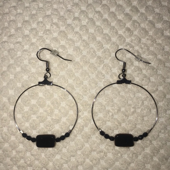 Jewelry - Silver and black hand crafted earrings